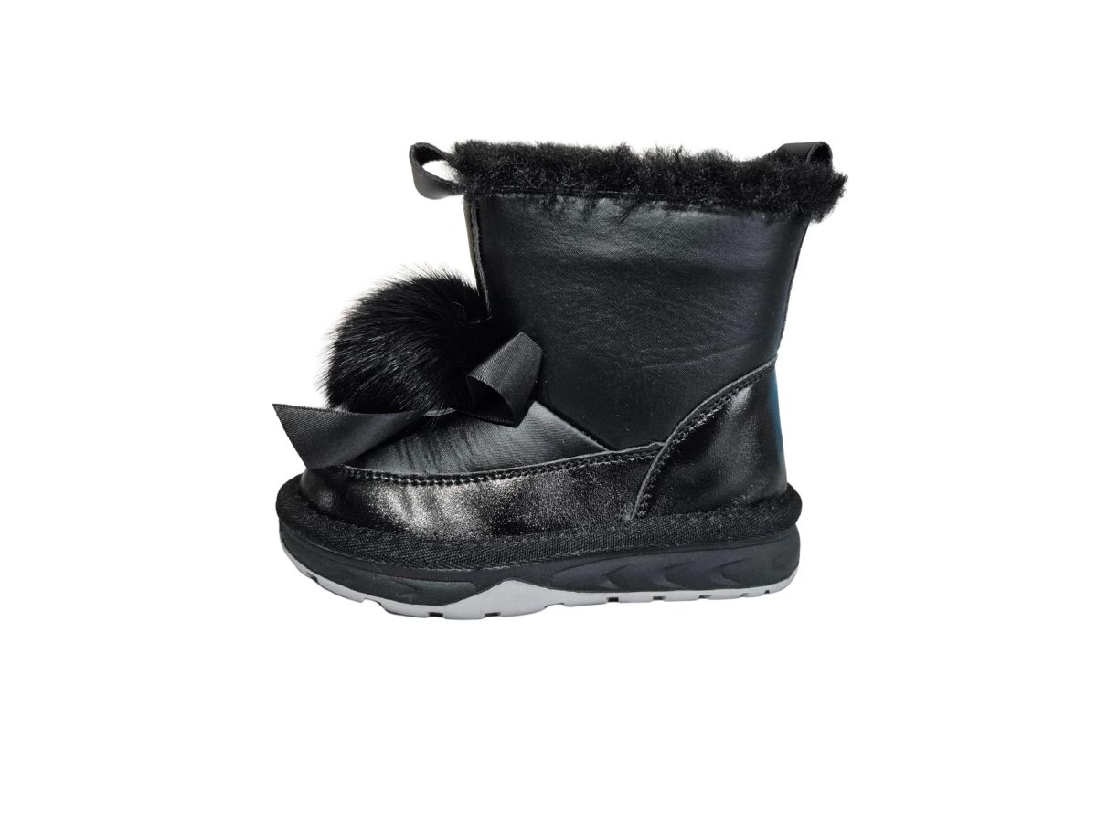 Ghete Fete CGM Iarna, Interior Imblanit, Inchidere Fermoar, Impermeabile, Accesoriu Fundita+Puf, Engross, Marimi 22-27, 8buc/ bax negru