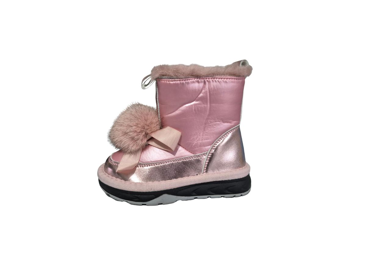 Ghete Fete CGM Iarna, Interior Imblanit, Inchidere Fermoar, Impermeabile, Accesoriu Fundita+Puf, Engross, Marimi 22-27, 8buc/ bax roz