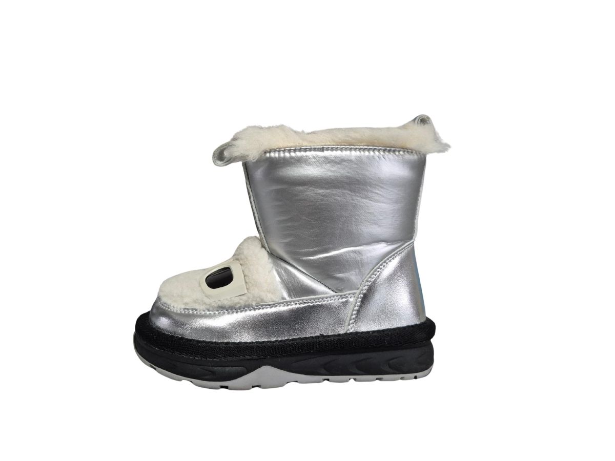 Ghete Fete Iarna, Accesoriu Ochelari, Interior Imblanit, Inchidere Fermoar Lateral, Impermeabile, Engross, Marimi 22-27, 8buc/bax argintiu