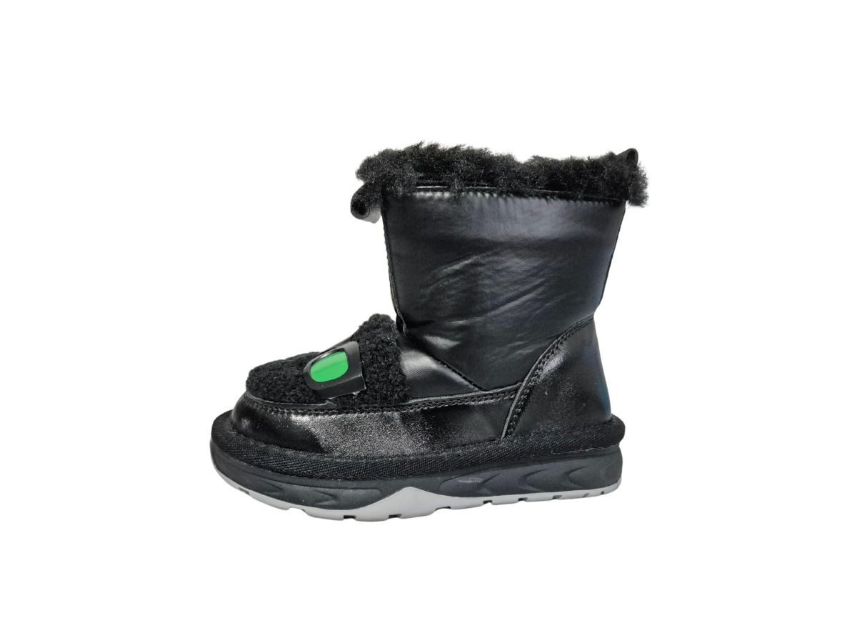 Ghete Fete Iarna, Accesoriu Ochelari, Interior Imblanit, Inchidere Fermoar Lateral, Impermeabile, Engross, Marimi 22-27, 8buc/bax negru