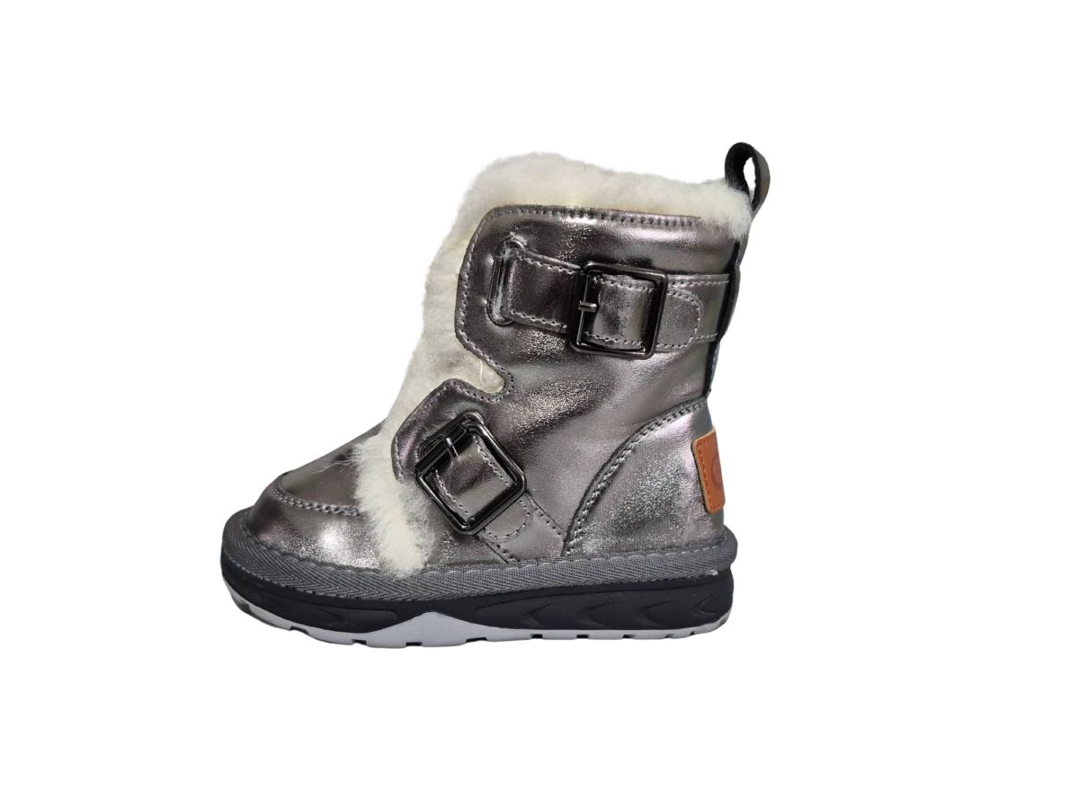 Ghete Fete Iarna, CGM, Model cu Catarame, Interior Imblanit, Inchdere Fermoar, Impermeabile, Talpa Antiderapanta, Engross, Marimi 27-32, 8buc/bax gri