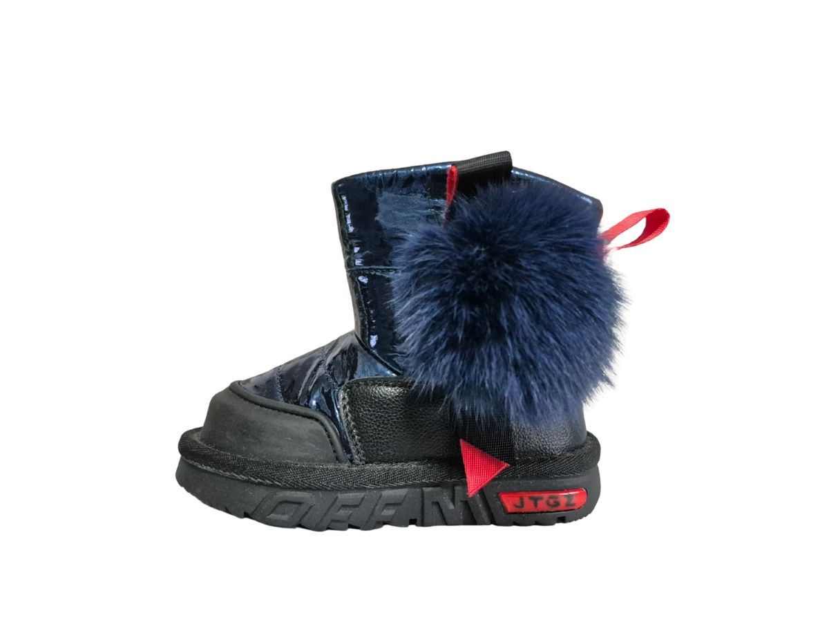 Ghete Iarna Fetite, CGM, Impermeabile, Interior Imblanit, Talpa Aniderapanta, Accesoriu Puf Atasat, Inchidere Fermoar Lateral, Engross, Marimi 22-27, 8buc/bax indigo