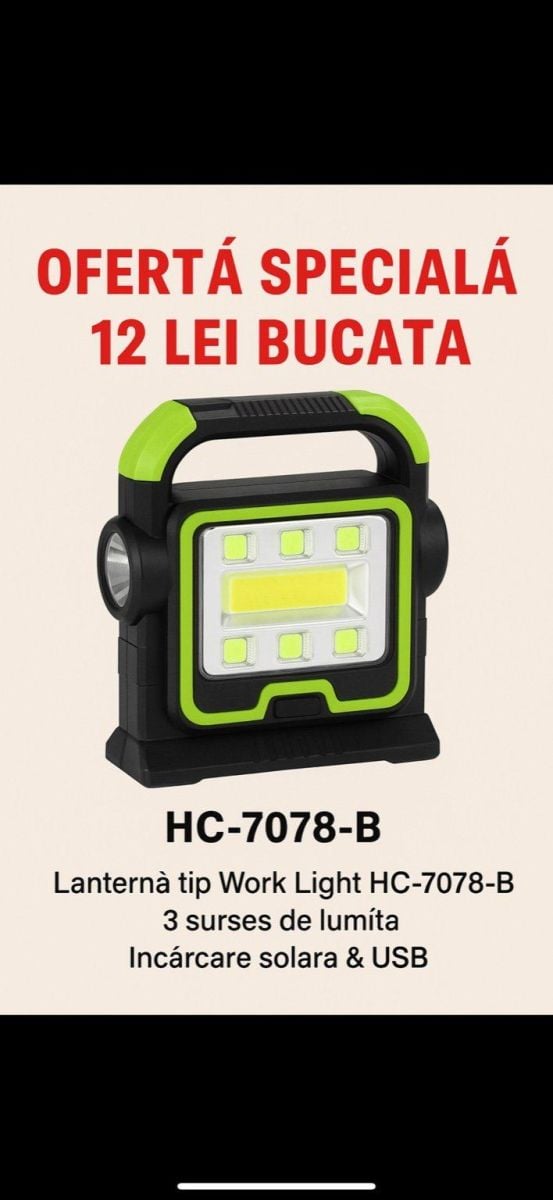 LANTERNA Work Light HC-7078-B (verde-negru)