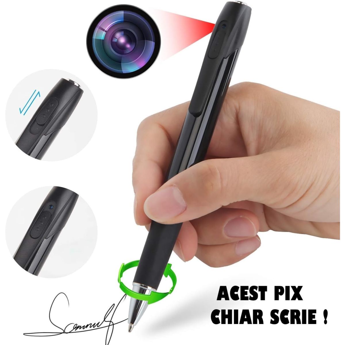 Pix Spion cu Camera 1080 Full HD si Microfon,engross, Inregistrare Audio-Video, Foto, Aparat Spion cu Camera Ascunsa