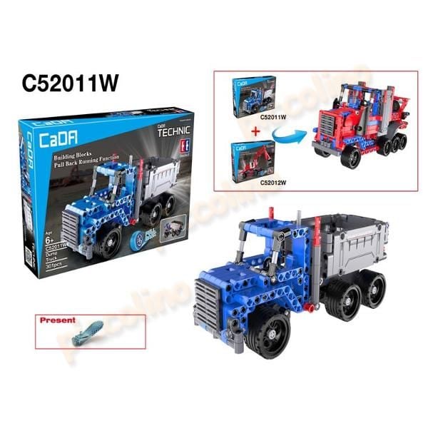 Set cuburi - Camion constructii pullback 331 Engros