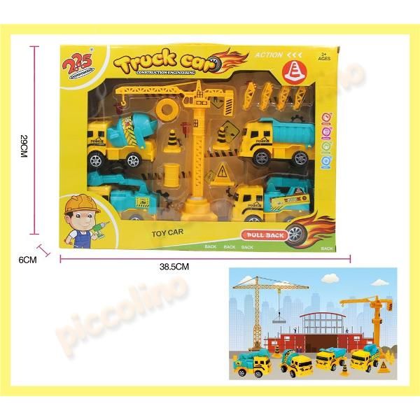 Set santier cu 4 vehicule pullback 554 Engros