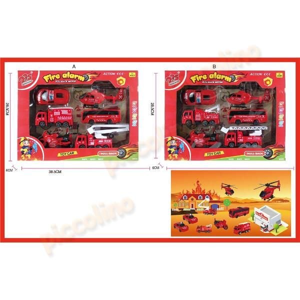 Set pompieri cu 6 vehicule pullback 555 Engros