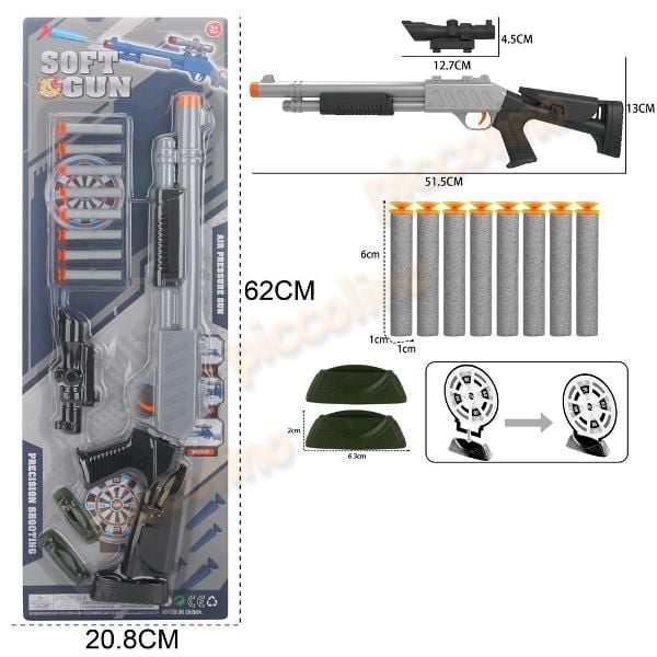 Jucarie Jucarie - Arma cu gloante EVA cu ventuza si tinta 434 Engros
