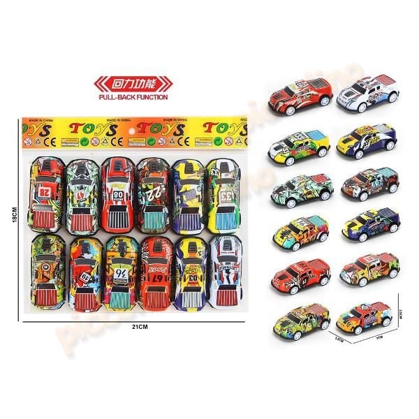 12 masini de curse metalice graffiti pullback Engros