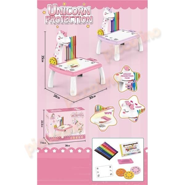 Masuta proiector cu tabla desen - Unicorn Engros
