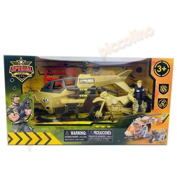 Set militar elicopter motocicleta soldat Engros