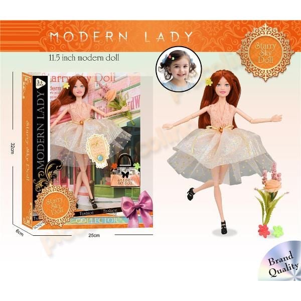 Flori - Papusa in rochie de seara articulata 29cm cu flori Engros