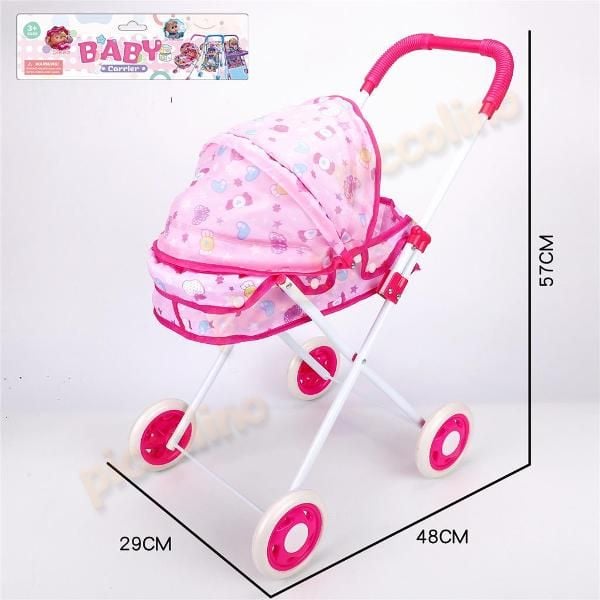 Carucior papusa bare metalice, roti EVA 743 Engros