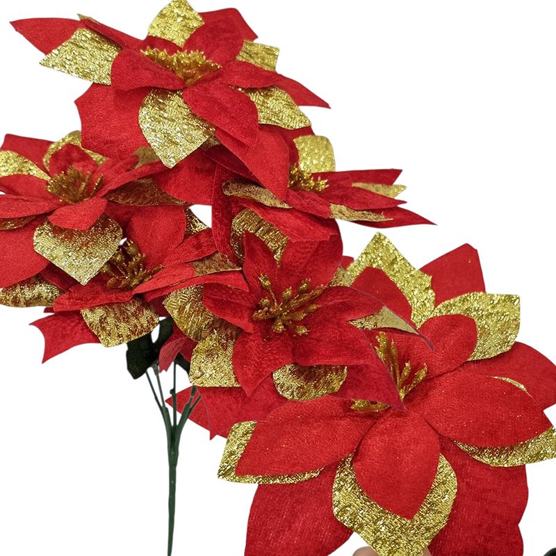 Buchet Craciunita catifelata, engros 30 cm lungime buchet, 15 cm diametru capat