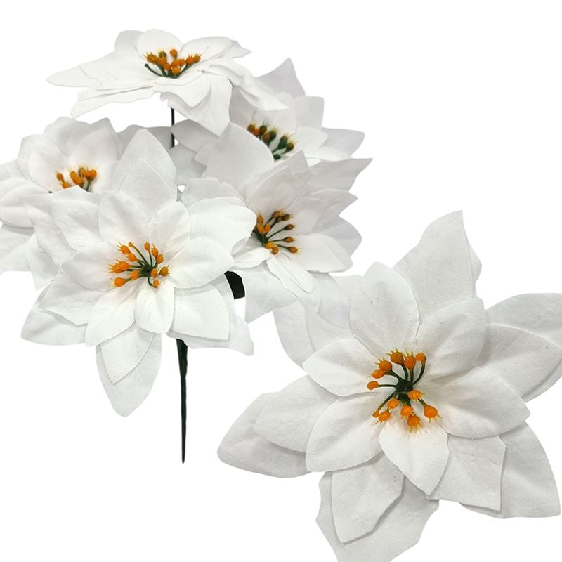 Buchet Craciunita catifelata, engros 30 cm lungime buchet, 14 cm diametru capat