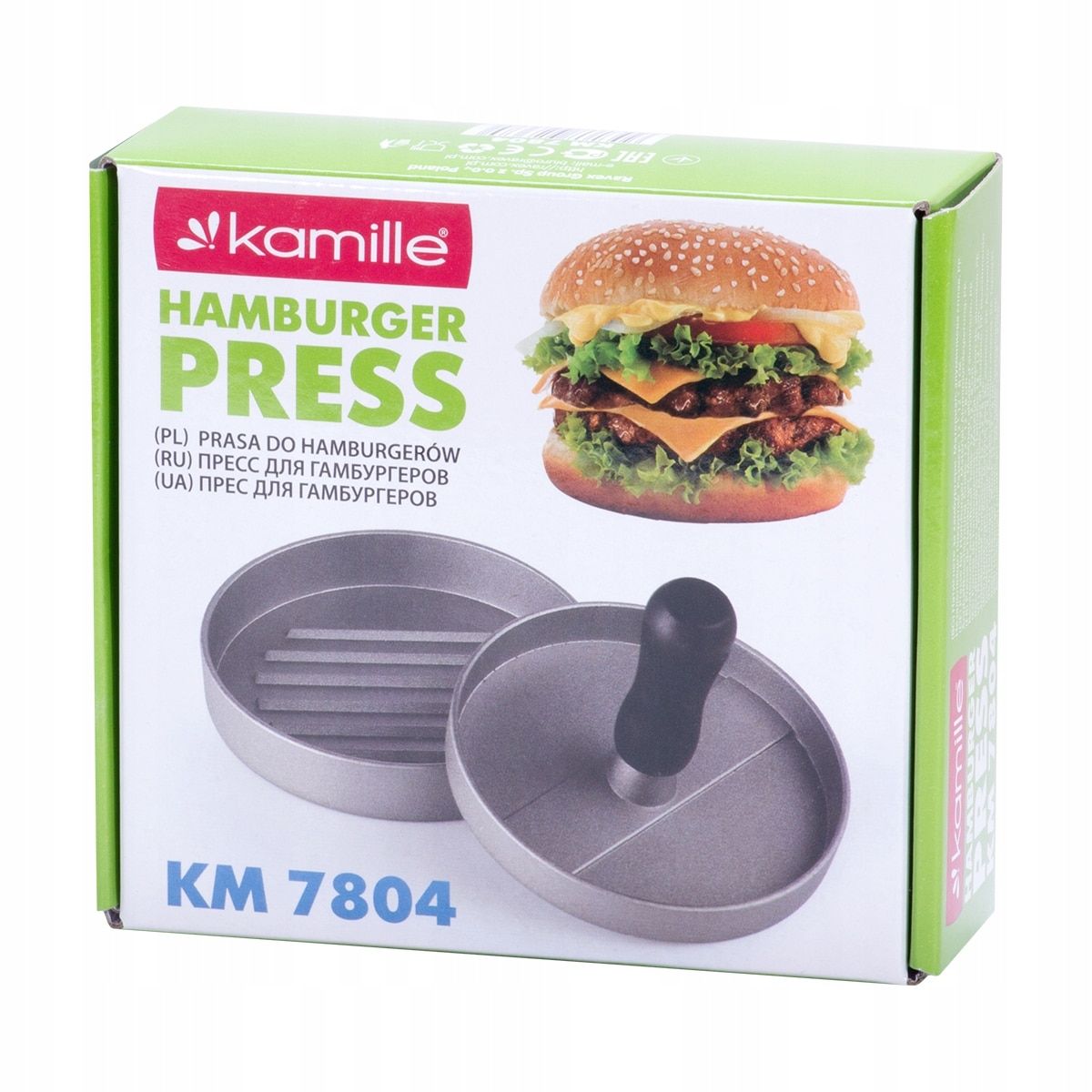 Presa Engros pentru hamburgeri, Kamille, 12cm, design elegant, aluminiu