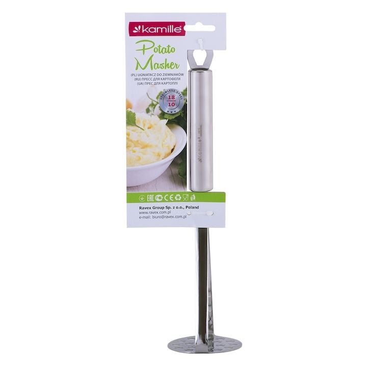 Presa Engros pentru piure de cartofi Kamille, din inox, 26x7cm, design elegant