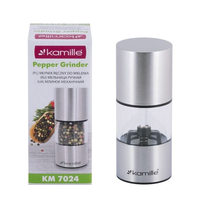 Rasnita Engros manuala Kamille KM-7024, din inox, reglabila, 5x12.5cm