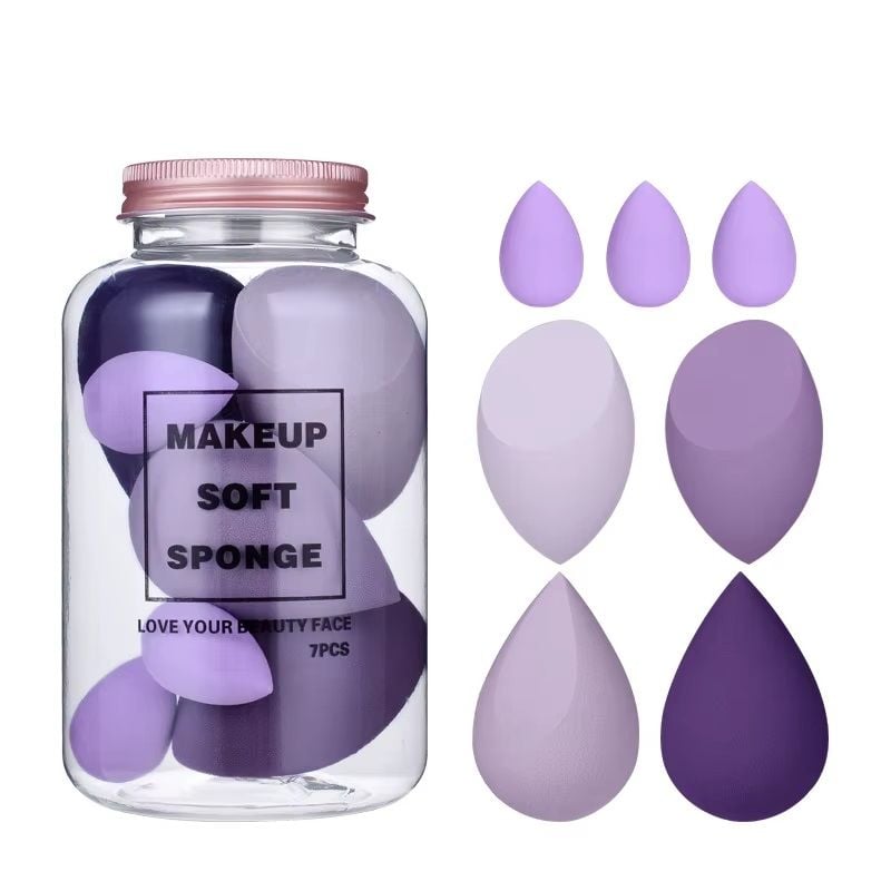 Set 7 Buretei de Machiaj Beauty Blender 01, Sela Purple engross