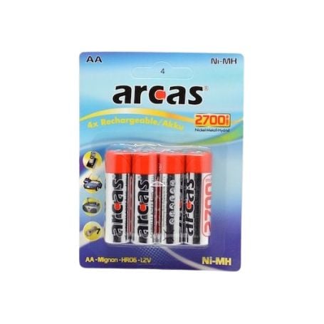 Set 4 Buc Acumulatori R6 AA Arcas 2700mAh, Ni-MH Engros