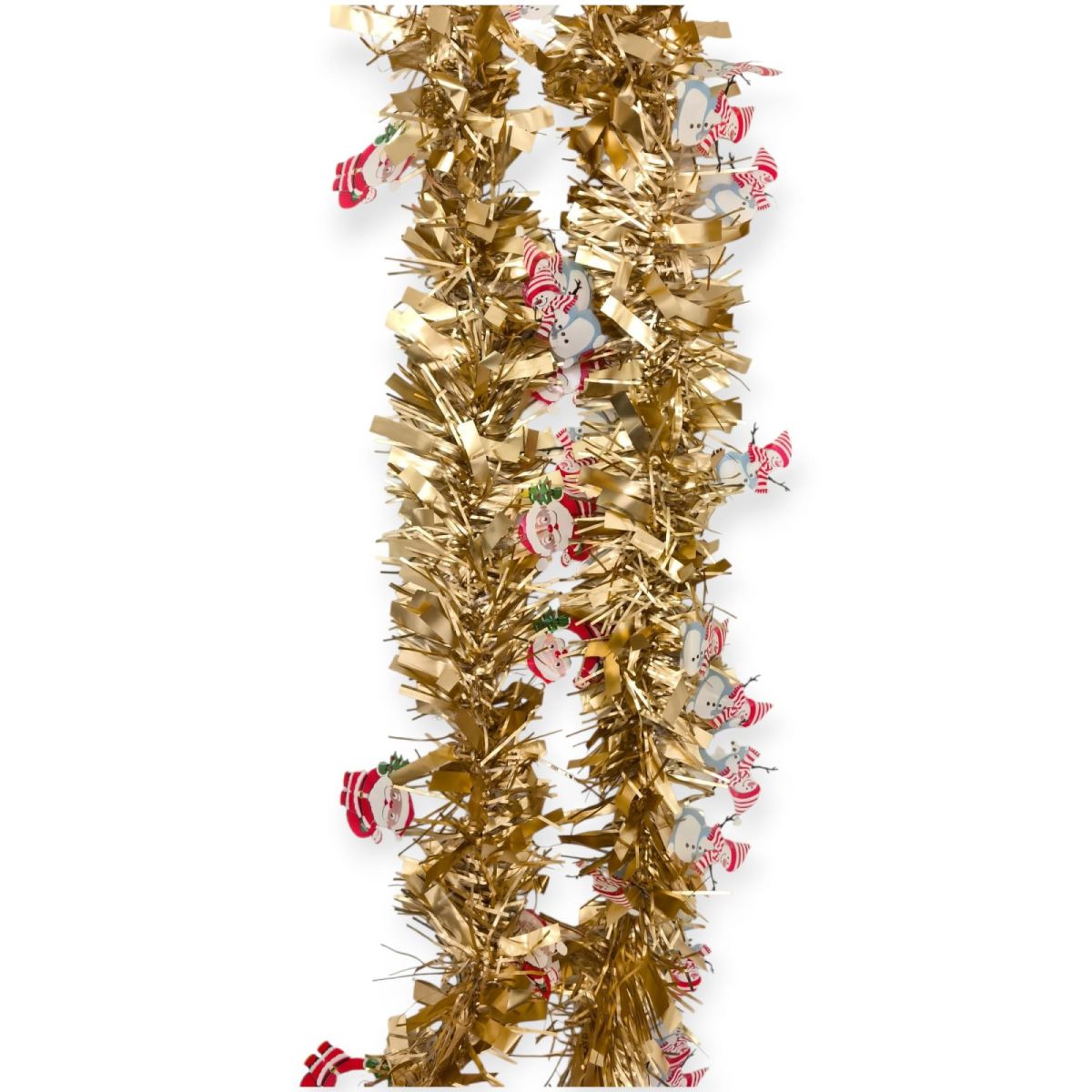 Beteala decorativa de Craciun 2 metri pentru brad si decor interior, model decorat cu figurine mici