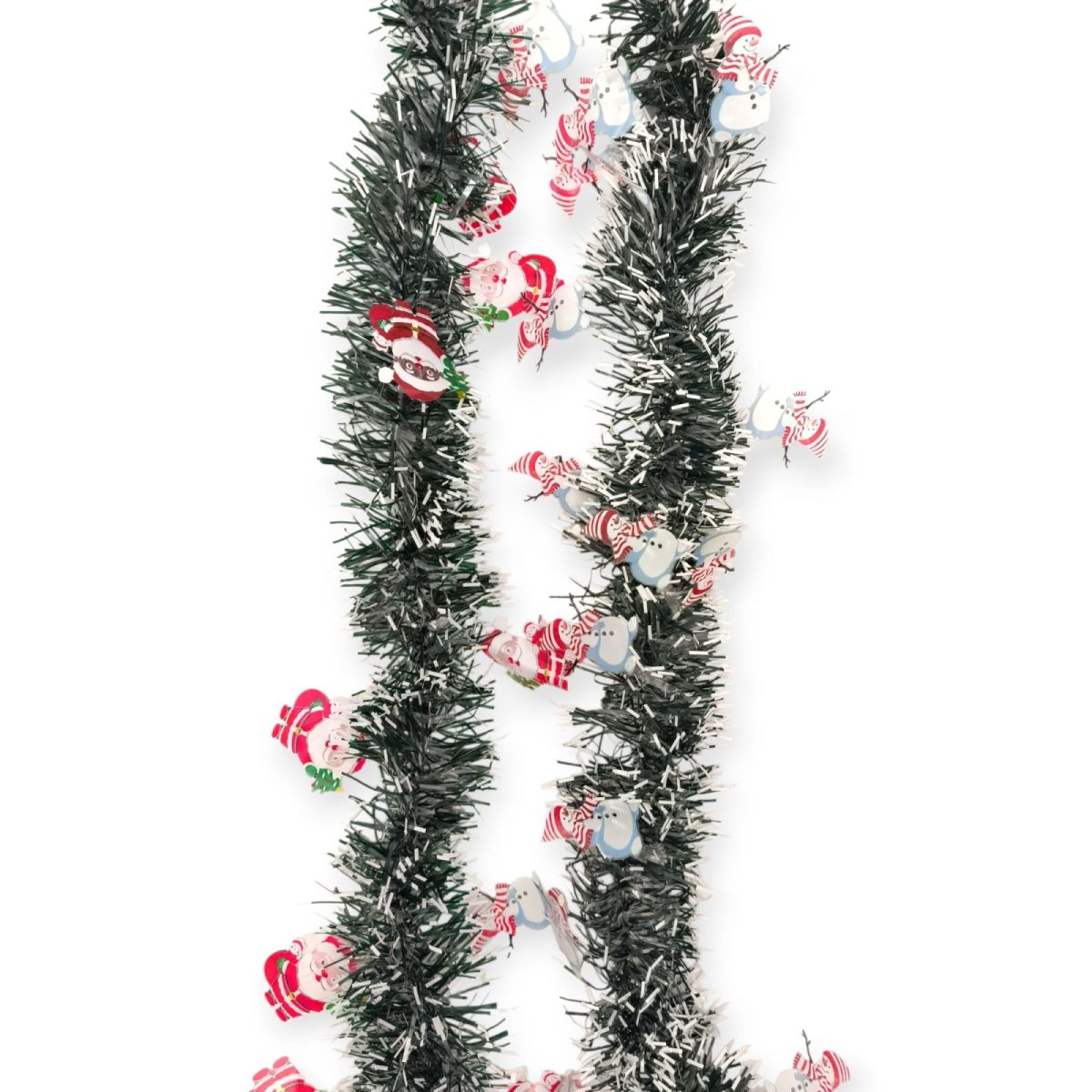 Beteala decorativa de Craciun 2 metri pentru brad si decor interior, model decorat cu figurine mici