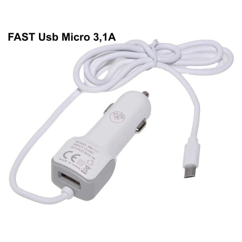 Incarcator Auto Fast Micro Usb 3,1A + Usb 100cm Engros