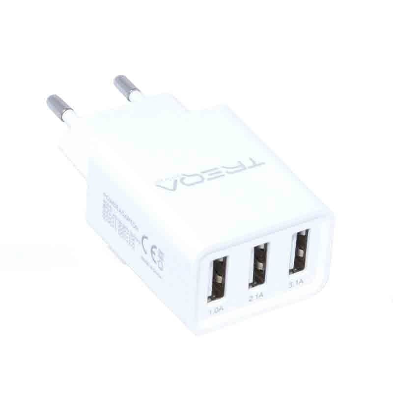 Incarcator telefon cu 3 USB, De la 1A la 3.1A, Cablu Micro USB inclus Engros