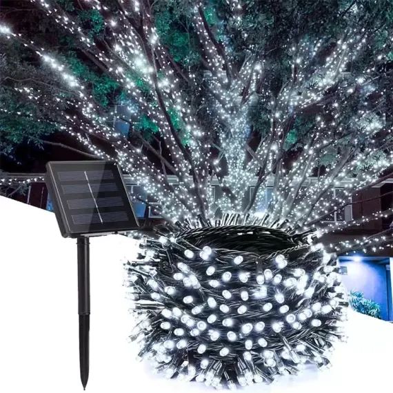 Instalatie cu incarcare solara, Engros, 300 LED, lumica rece