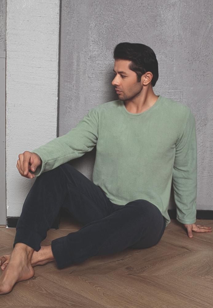 Pijama barbat Polar,Verde Deschis,Engros