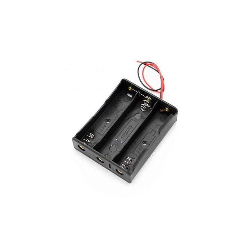 Suport pentru Acumulatori, 3 Sloturi, 3,7V 18650, Cu fire, Plastic Negru Engros