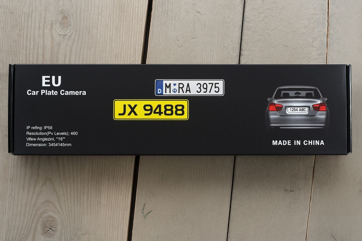 Cameră Marșarier în Suport Număr Auto EU JX9488, unghi 170°, IP68 – Engros