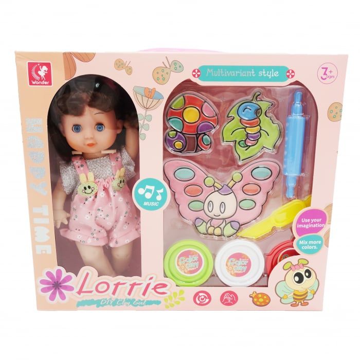 Set papusa cu plastilina, 25 cm