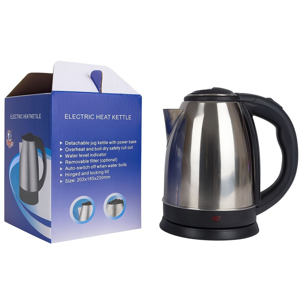 Fierbător Electric din Inox 2L, Putere 1500W, Auto-Stop și Indicator de Nivel – Engros