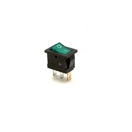 Buton IRS ON-OFF 12V LED Verde 21x15mm Engros