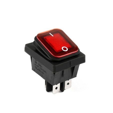 Buton IRS ON-OFF 220V/16A LED Cauciuc Rosu Engros