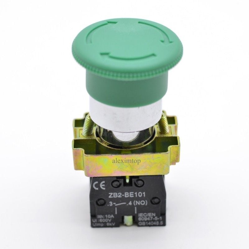 Buton Motor 220V Ciuperca Retinere ON-OFF, Verde Engros