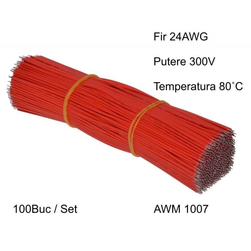 Cablu Rosu 15CM - 24AWG, 100BUC Engros