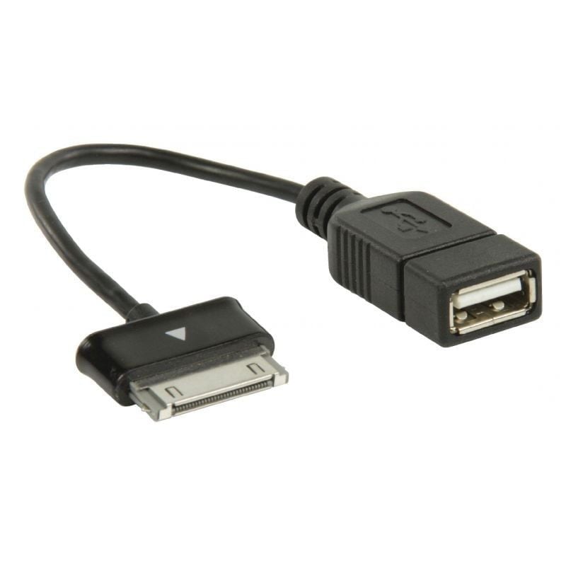 Cablu adaptor OTG USB2.0 A mama la mufa Samsung Galaxy Tab tata, lungime 10 cm, negru Engros