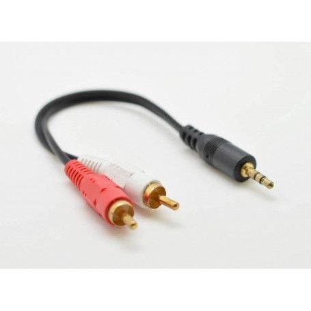 Cablu Audio Jack 3,5mm Tata - 2 Rca Tata, 15cm Engros