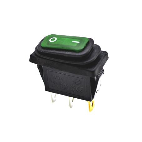 Intrerupator IRS Ingust Cauciuc 220V LED Verde Engros