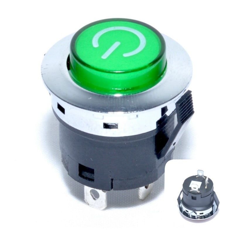 Intrerupator Buton Push Verde 12V - 20A cu Led Engros