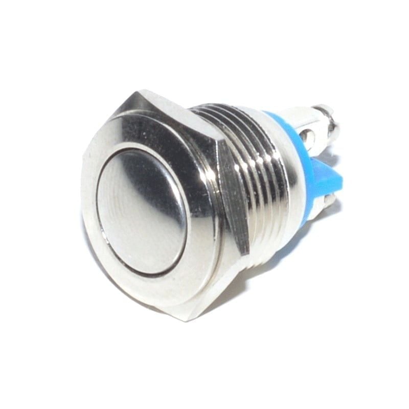 Buton Metalic simplu, Tip Push, Fara Retinere, 16mm, 220V Engros