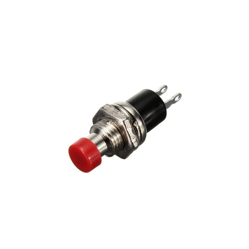 Intrerupator Push Metal Mini Rosu Fara Retinere 220V/3A Engros