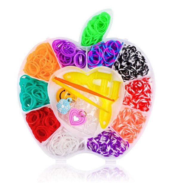 Set creativ cu elastice colorate, model mar, engros