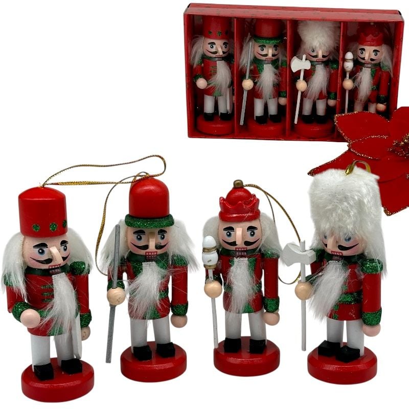 Spargator de nuci 10 cm ,set 4buc– Decorațiune Crăciun din lemn, en-gros