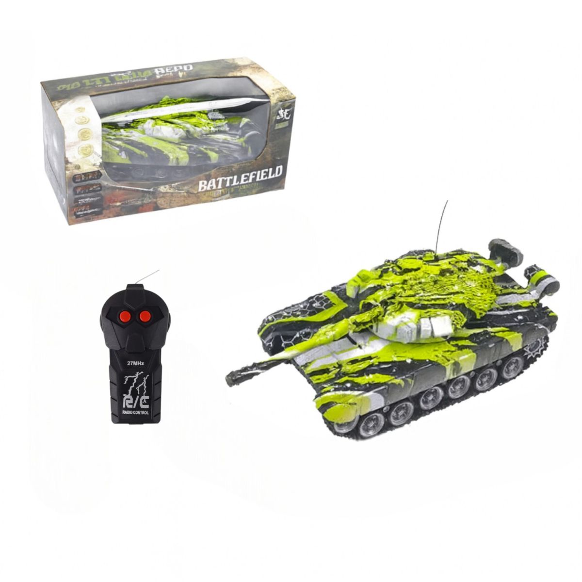 Tanc Militar 20x10cm cu Telecomandă, cu Lumini și Sunete, Diferite Modele Engros