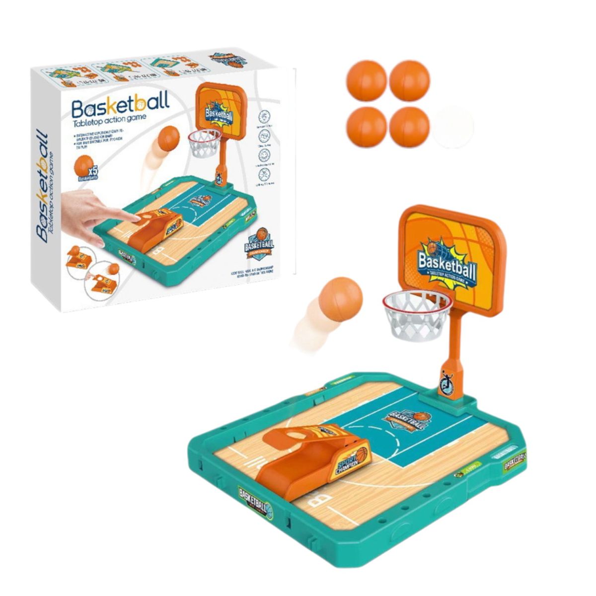 Joc de Baschet de Masă 25x30x23cm, cu Coș si Catapulta, Model Interactiv pentru Copii Engros