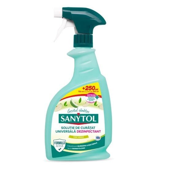 Solutie de curatat universala dezinfectant Sanytol, mar,750ml Engros