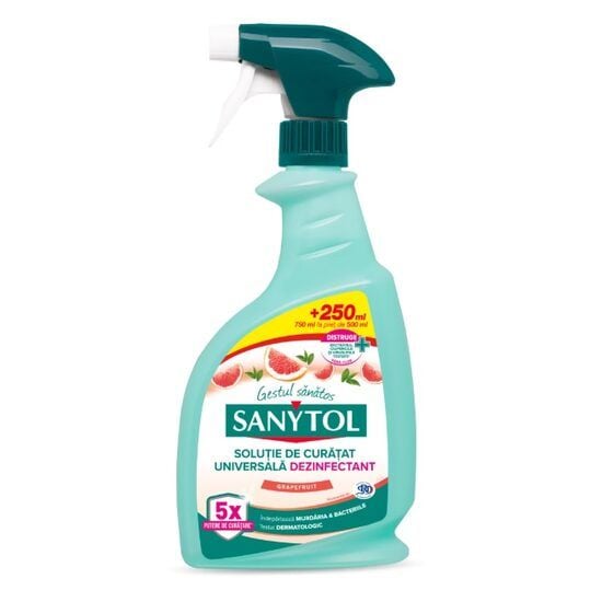 Solutie de curatat universala dezinfectant Sanytol grapefruit,750ml Engros